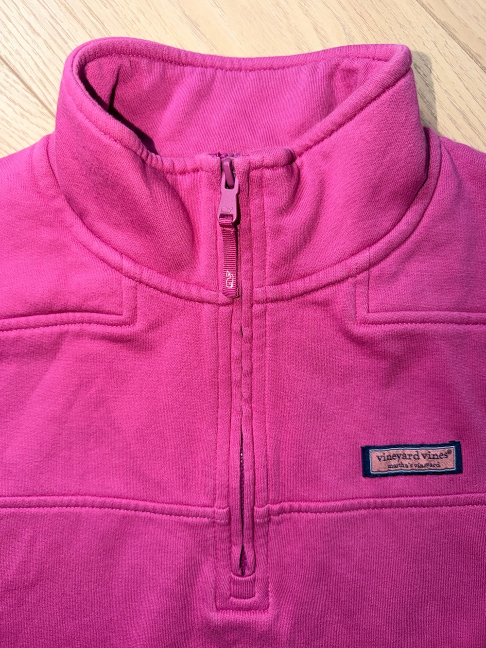 Vineyard Vines Women’s Fuchsia Quarter-Zip Fleece Pullover - Picture 4 of 6